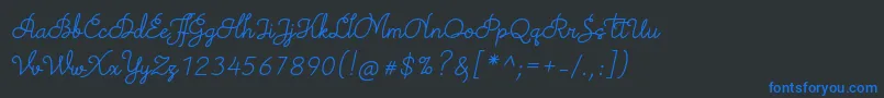 TheodistaDecallyItalic Font – Blue Fonts on Black Background