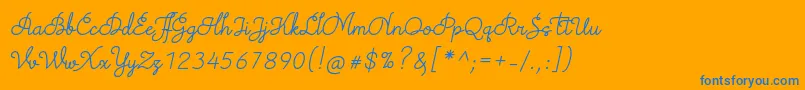 TheodistaDecallyItalic Font – Blue Fonts on Orange Background