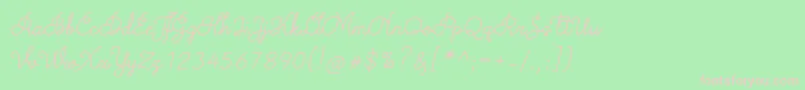 TheodistaDecallyItalic Font – Pink Fonts on Green Background