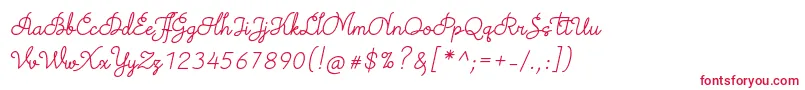 Fonte TheodistaDecallyItalic – fontes vermelhas em um fundo branco