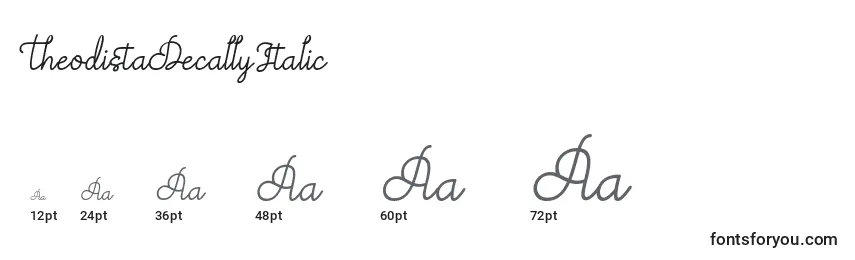 TheodistaDecallyItalic Font Sizes