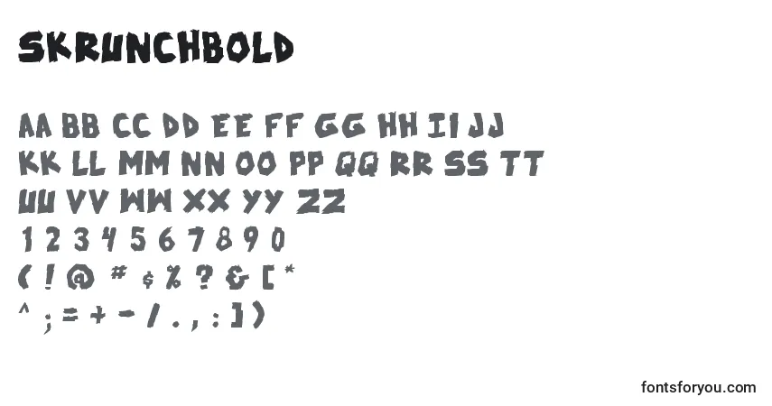 Czcionka SkrunchBold – alfabet, cyfry, specjalne znaki