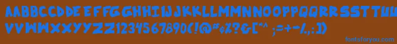 SkrunchBold Font – Blue Fonts on Brown Background
