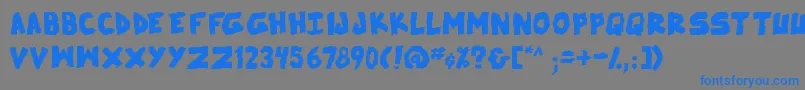 SkrunchBold Font – Blue Fonts on Gray Background