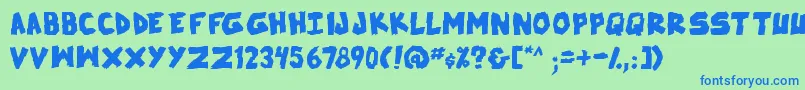 SkrunchBold Font – Blue Fonts on Green Background