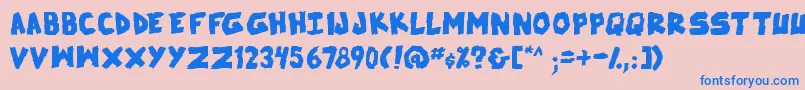 SkrunchBold Font – Blue Fonts on Pink Background