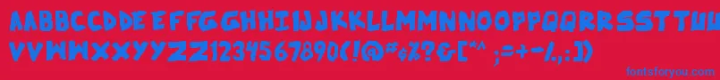 SkrunchBold Font – Blue Fonts on Red Background