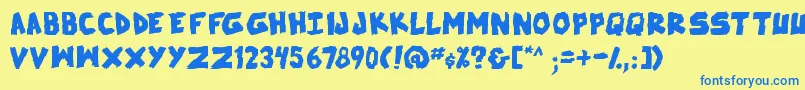 SkrunchBold Font – Blue Fonts on Yellow Background