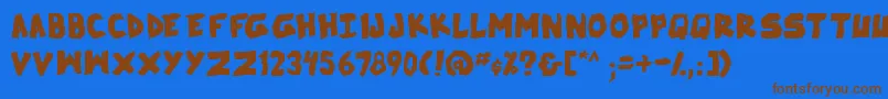 SkrunchBold Font – Brown Fonts on Blue Background