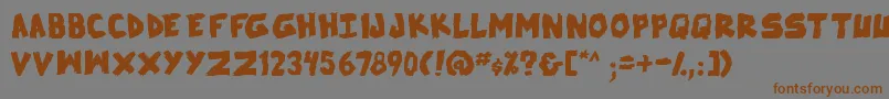 SkrunchBold Font – Brown Fonts on Gray Background