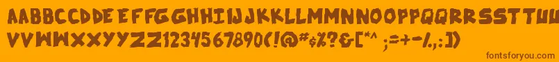 Saiba mais sobre a fonte SkrunchBold Fonte SkrunchBold – fontes marrons em um fundo laranja