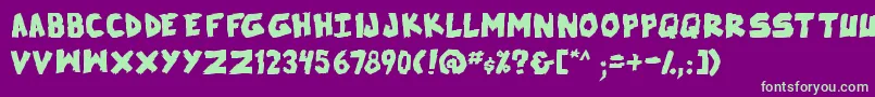 SkrunchBold Font – Green Fonts on Purple Background