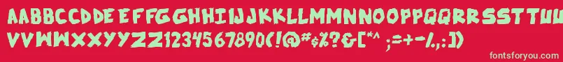 SkrunchBold Font – Green Fonts on Red Background