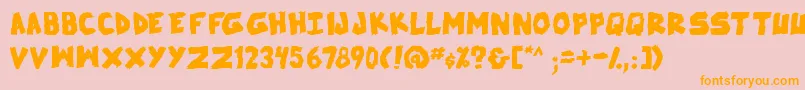 SkrunchBold-Schriftart – Orangefarbene Schriften auf rosa Hintergrund