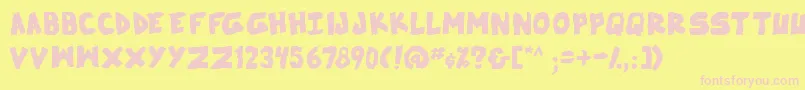 SkrunchBold Font – Pink Fonts on Yellow Background