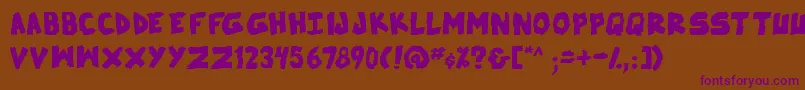 SkrunchBold Font – Purple Fonts on Brown Background