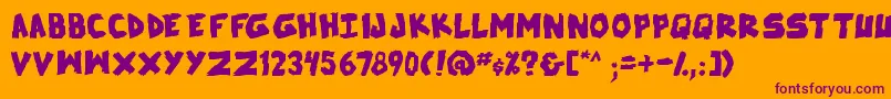 SkrunchBold Font – Purple Fonts on Orange Background