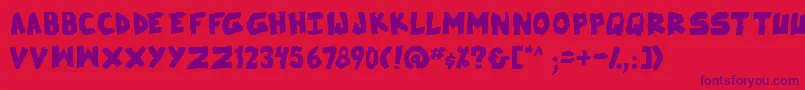 SkrunchBold Font – Purple Fonts on Red Background