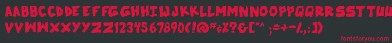 フォントSkrunchBold – 黒い背景に赤い文字