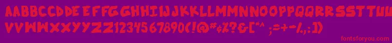 SkrunchBold Font – Red Fonts on Purple Background