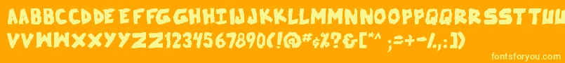 Lisätietoja SkrunchBold-fontista SkrunchBold-fontti – keltaiset fontit oranssilla taustalla