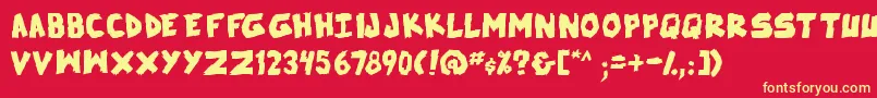 SkrunchBold Font – Yellow Fonts on Red Background