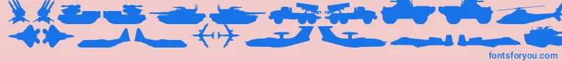 Czcionka MilitaryRpg – niebieskie czcionki na różowym tle
