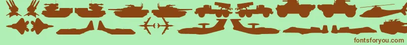 Czcionka MilitaryRpg – brązowe czcionki na zielonym tle