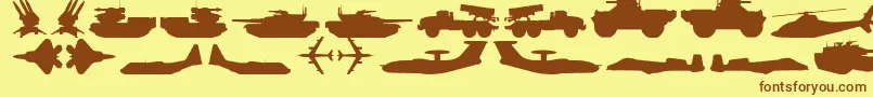 Czcionka MilitaryRpg – brązowe czcionki na żółtym tle