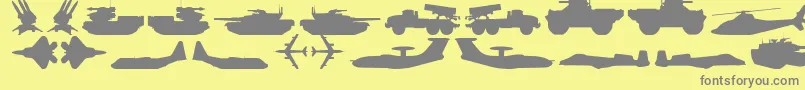 Czcionka MilitaryRpg – szare czcionki na żółtym tle