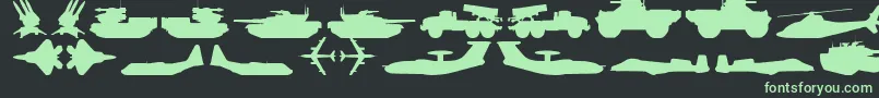 Шрифт MilitaryRpg – зелёные шрифты на чёрном фоне