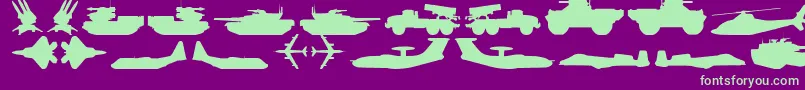 MilitaryRpg-Schriftart – Grüne Schriften auf violettem Hintergrund