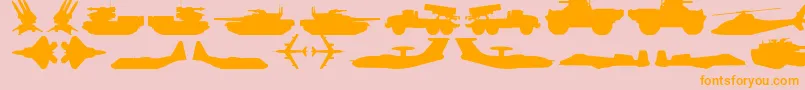 MilitaryRpg-fontti – oranssit fontit vaaleanpunaisella taustalla