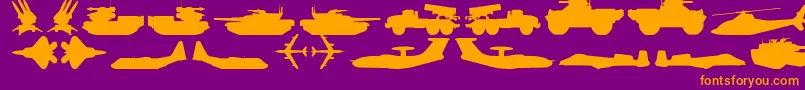 MilitaryRpg Font – Orange Fonts on Purple Background