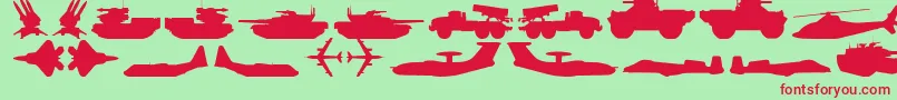 MilitaryRpg Font – Red Fonts on Green Background