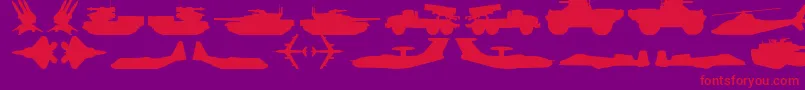 MilitaryRpg-Schriftart – Rote Schriften auf violettem Hintergrund