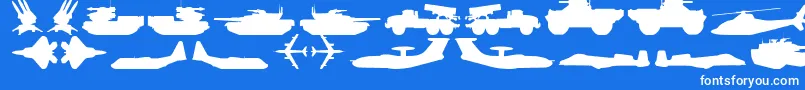 フォントMilitaryRpg – 青い背景に白い文字