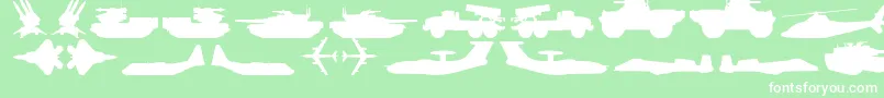 フォントMilitaryRpg – 緑の背景に白い文字