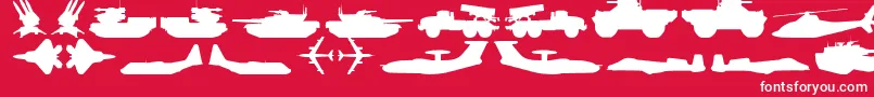 MilitaryRpg-Schriftart – Weiße Schriften auf rotem Hintergrund