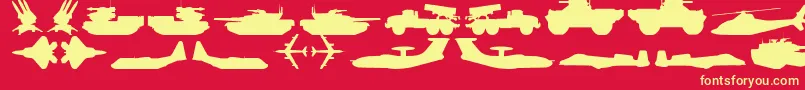 フォントMilitaryRpg – 黄色の文字、赤い背景