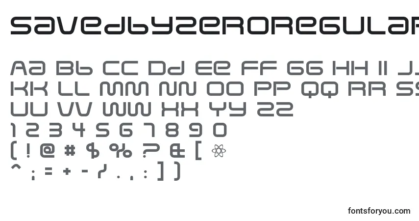 Шрифт SavedbyzeroRegular – алфавит, цифры, специальные символы