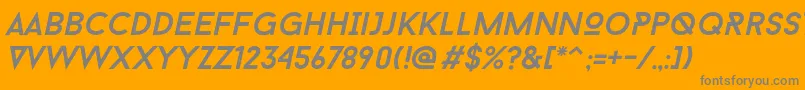 フォントBaronNeueItalic – オレンジの背景に灰色の文字