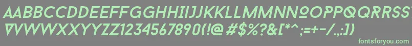 BaronNeueItalic Font – Green Fonts on Gray Background