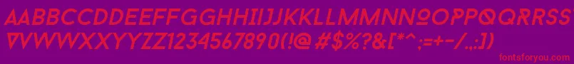 BaronNeueItalic Font – Red Fonts on Purple Background