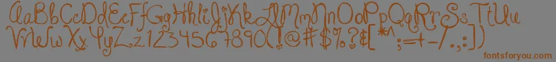 DjbJackedUpKindaLuv Font – Brown Fonts on Gray Background