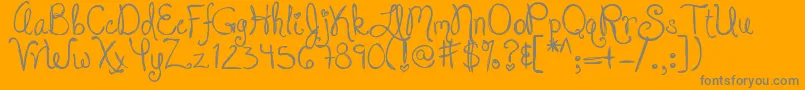 DjbJackedUpKindaLuv-Schriftart – Graue Schriften auf orangefarbenem Hintergrund