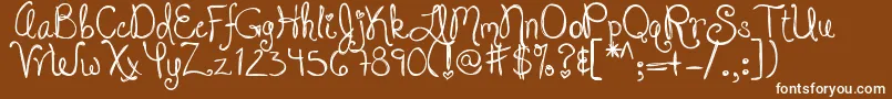 DjbJackedUpKindaLuv Font – White Fonts on Brown Background