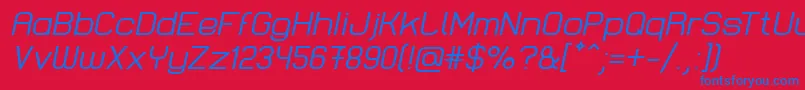 LastwaerkRegularOblique Font – Blue Fonts on Red Background