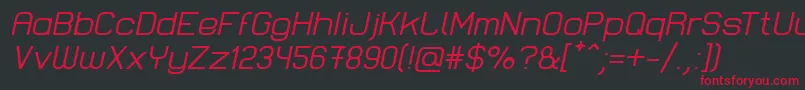 フォントLastwaerkRegularOblique – 黒い背景に赤い文字