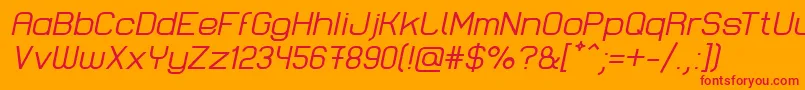 LastwaerkRegularOblique Font – Red Fonts on Orange Background